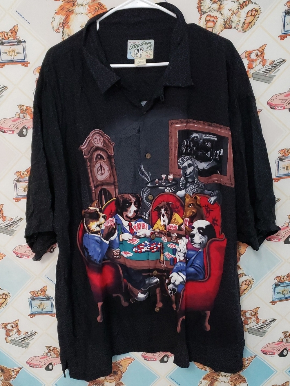 Big Dogs Black Poker Night Button-Up Shirt 3XL